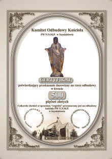 Cegieka Pomocy. Odbudowa kocioa. Szynkielw