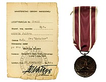 Julian Ochnik - czterokrotny Medal Wojska nadany przez Ministrstwo Obrony Narodowej, Londyn 1948 r.